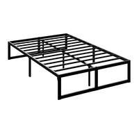 HOMCOM 4ft Small Double Bed Frame with Underbed Storage and Steel Slat Support, 32.5 cm Height, Noise-Free, Black