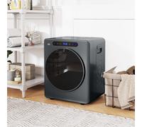 HOMCOM 4kg Vented Tumble Dryer, 1000W Compact Freestanding Front Tumble Dryer with Stainless Steel Tub, Timer, 6 Heat Settings, Small Portable Clothes Drying Machine, Grey