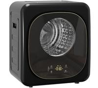 HOMCOM 4kg Vented Tumble Dryer, 800W Compact Freestanding Front Tumble Dryer with 5 Drying Mode, Smart Sensor, Timer and Stainless Steel Tub, Wall-Mounted Portable Small Clothes Drying Machine, Black