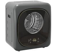 HOMCOM 4kg Vented Tumble Dryer, 800W Compact Freestanding Front Tumble Dryer with 5 Drying Mode, Smart Sensor, Timer and Stainless Steel Tub, Wall-Mounted Portable Small Clothes Drying Machine, Grey