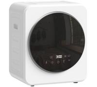 HOMCOM 4kg Vented Tumble Dryer, 800W Compact Freestanding Front Tumble Dryer with Stainless Steel Tub and Customisable Timer, Wall-Mounted Portable Small Clothes Drying Machine, White