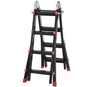 HOMCOM 4M Aluminium Duo Ladder Telescopic Herringbone Multi-Purpose DIY Non-Slip | TJ Hughes