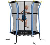 Homcom 5.4 FT Kids Trampoline, 64 Inch Toddler Trampoline with Enclosure Net Indoor Outdoor for Child Toddler Age 3-10 Years, Blue