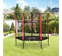 HOMCOM 5.4FT Kids Trampoline With Enclosure Indoor for 3-10 Years Red
