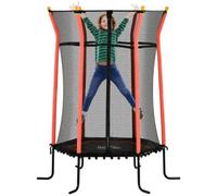 HOMCOM 5.4FT Kids Trampoline With Enclosure Indoor Outdoor for 3-10 Years Red
