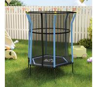 HOMCOM 5.4FT Kids Trampoline with Enclosure Indoor Outdoor Blue