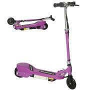 HOMCOM 5.5 Inch Kids Electric Scooter for Kids with Hand Brake, 120W Foldable and Adjustable Scooter, Up to 12km/h, 10km Range, for Ages 7-14, Purple