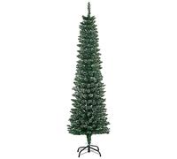 5.5FT Artificial Snow Dipped Christmas Tree Xmas Holiday Pencil Tree HOMCOM Green One Size