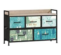 HOMCOM 5-Drawer Chest of Drawers - Blue