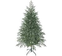 HOMCOM 5 ft Artificial Christmas Tree with 1375 Realistic Dense Branches, Full Spruce, Hinged Xmas Tree with Metal Stand, Easy Assembly, Green