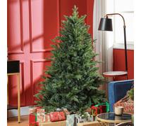 HOMCOM 5 Ft Artificial Christmas Tree with Metal Base, Hinged Branches