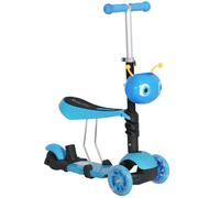 HOMCOM 5-in-1 Kids' Blue 3-Wheel Kick Scooter With Removable Seat