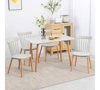 Homcom 5 Piece Dining Table And Chairs Set Space Saving Dining Table 4 Chairs In Grey Grey One Size