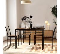 HOMCOM 5 Piece Dining Table and Chairs Set, Space Saving, Oak