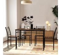 Homcom 5 Piece Dining Table And Chairs Set, Space Saving, Oak In Light Oak Light Oak One Size