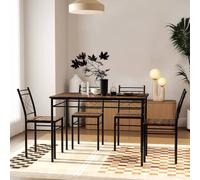 Homcom 5 Piece Dining Table And Chairs Set, Space Saving, Oak In Light Oak Light Oak