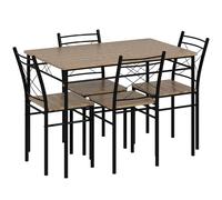 HOMCOM 5 Piece Dining Table & Chairs Set, Space Saving, Oak in Light Oak HOMCOM Light Oak