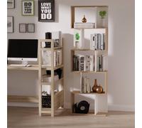 Homcom Bookcase Scandi 5 Shelves White/Oak Effect