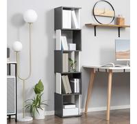 Homcom 5-tier Bookshelf Freestanding Bookcase Storage Shelves, White, White