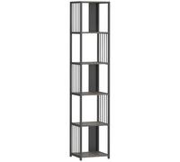 HOMCOM 5-Tier Bookshelf with Steel Frame - Grey