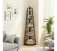 HOMCOM 5-Tier Corner Bookcase, Floor Standing Shelving Unit - Black