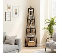 HOMCOM 5-Tier Corner Bookcase, Floor Standing Shelving Unit in Black HOMCOM Black