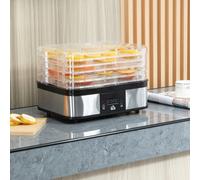 Homcom 5 Tier Food Dehydrator 245W Muti Food Dryer Adjustable Temperature In Silver Silver