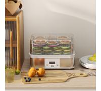 HOMCOM 5 Tier Food Dehydrator, 245W Stainless Steel Food Dryer Machine with Adjustable Temperature, Timer and LCD Display for Drying Fruit, Meat, Vegetable, Jerky and Pet Treat, White