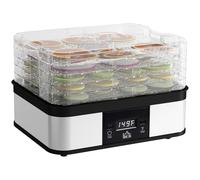 HOMCOM 5 Tier Food Dehydrator Adjustable Temp Timer 245W Black & Silver