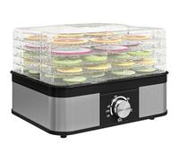 HOMCOM 5 Tier Food Dehydrator Adjustable Temp Timer 245W Black & White