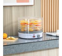 HOMCOM 5 Tier Food Dehydrator, 245W Food Dryer Machine with Adjustable Temperature Control for Drying Fruit, Meat, Vegetable, Jerky and Pet Treat, White
