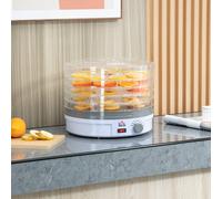 HOMCOM 5 Tier Food Dehydrator w/ Temperature Control for Fruit Meat Jerky Pet Treat in White HOMCOM White