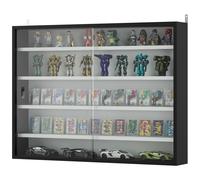 Homcom 5-Tier Wall Display Shelf Cabinet With Glass Doors, Black And White Multi