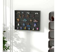 Homcom 5-Tier Wall Display Shelf Unit Cabinet W/ Shelves Glass Doors Black