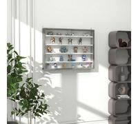 HOMCOM 5-Tier Wall Display Shelf Unit Cabinet w/ Adjustable Shelves Glass Doors in Grey | Size: Small HOMCOM Grey Small