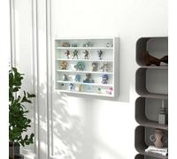 Homcom 5-Tier Wall Display Shelf Unit Cabinet W/ Shelves Glass Doors White