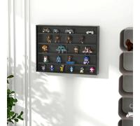 HOMCOM Particle Board 5-Tier Glass Door Display Cabinet Black Aosom UK