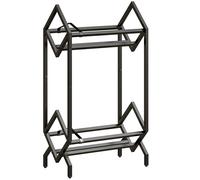 HOMCOM 50 CD Storage Rack, 2-Tier Metal CD Storage Unit, Free Standing, Easy to Assemble, Black