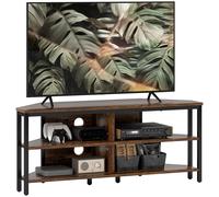 HOMCOM 50 Inch TV Stand Cabinet - TV Unit With Storage Shelves - Rustic Brown | TJ Hughes