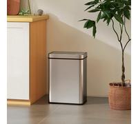 Homcom 50 L Kitchen Bin With Fingerprint-Proof Stainless Steel, Silver Tone
