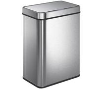 HOMCOM 50 L Sensor Bin Soft-Close Lid Touchless Kitchen Bin Silver Tone