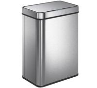 HOMCOM 50 L Sensor Can, Sensor Bin with Soft-Close Lid, Fingerprint-Proof Stainless Steel, Silver Tone