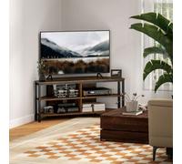 HOMCOM 4 Shelf Rustic Brown TV Unit - Size: 45.0 cm x 36.0 cm x 106.0 cmcm - Wilko