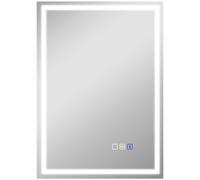 HOMCOM 50 x 70 cm LED Bathroom Mirror with Anti-Fog and Bluetooth, Touch Control, Silver Aosom UK