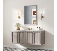HOMCOM Decorative Rectangular Wall Mirror Wall-Mounted 70 x 50 cm Grey | Bathroom Mirror, Living Room, Bedroom, Hallway