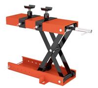 HOMCOM 500 kg Motorcycle Scissor Lift Jack, Heavy Duty Steel Adjustable Motorbike Lifting Hoist Stand with Safety Pin, Foldable Lifter for Dirt Bike Repair Maintenance, 45x15 cm Large Platform, Orange
