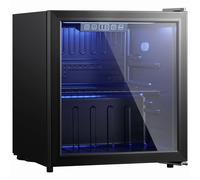 HOMCOM 50L Drinks Fridge, 48 Can Under Counter Freestanding Beer Fridge with LED Light