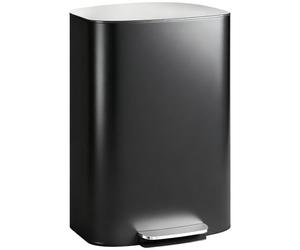HOMCOM 50L Kitchen Bin Soft-Close Lid Stay-Open Function Pedal Bin Black