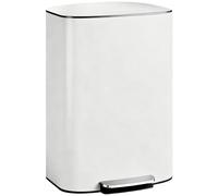 HOMCOM 50L Kitchen Bin Soft-Close Lid Stay-Open Function Pedal Bin Cream