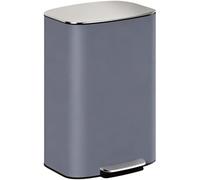 HOMCOM 50L Kitchen Bin Soft-Close Lid Stay-Open Function Pedal Bin Grey | Stainless Steel, Removable Inner Bucket, Carry Handle, for Kitchen Office Home